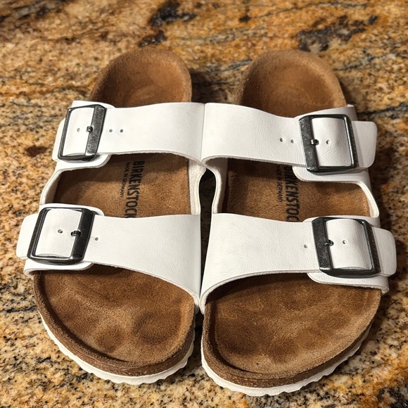 Birkenstock Kids White Double Buckle Sandals - Picture 4 of 5